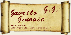 Gavrilo Ginović vizit kartica
